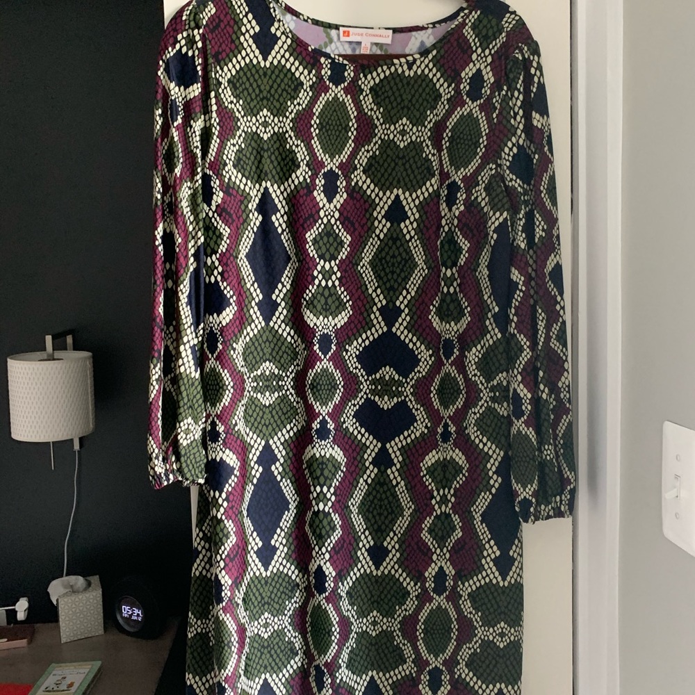 JUDE CONNALLY Multi Snake Print Dress Sz L